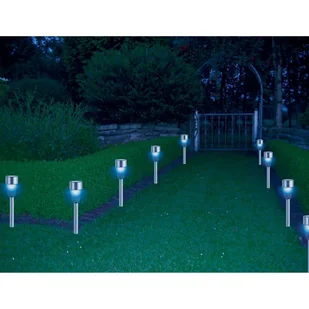 vidaXL HI Solarne lampki ogrodowe, 8 szt., stal nierdzewna 435247 - Lampy ogrodowe - miniaturka - grafika 1