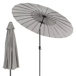 Parasol Shanghai Ø 325 cm Taupe wykonany z aluminium i poliestru - Parasole ogrodowe - miniaturka - grafika 1