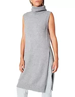 Sukienki - Vila Damska sukienka Viril Long S/L Knit Vest-Noos, Medium Grey Melange, S - miniaturka - grafika 1