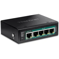 Switche - Trendnet TI-B541 łącza sieciowe Nie zarządzany Gigabit Ethernet (10/100/1000) Obsługa PoE Czarny TI-B541 - miniaturka - grafika 1