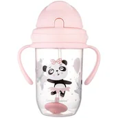 Bidony dla dzieci - Canpol babies Nevylévací hrneček se slámkou a závažím EXOTIC ANIMALS 270ml różowy - miniaturka - grafika 1