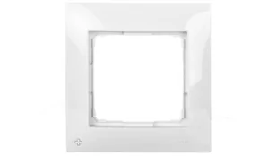 Kontakt Simon Kontakt_Simon Ramka 1-krotna PREMIUM do puszek karton-gips IP20 / IP44 antybakteryjny biały DRK1/AB11 - Klawisze i ramki - miniaturka - grafika 1