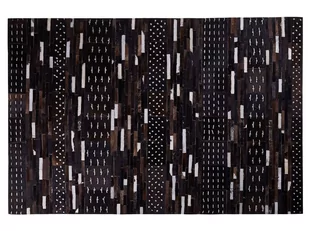 Beliani Dywan patchwork skórzany 160 x 230 cm brązowy AKSEKI - Dywany - miniaturka - grafika 1