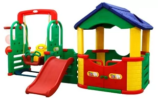 3ToysM Ogromny plac zabaw zjeżdżalnia koszykówka domek JM804B - Place zabaw - miniaturka - grafika 1