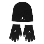 Czapki i chusty sportowe męskie - Zestaw dziecięcy czapka zimowa + rękawiczki Air Jordan Essential Beanie Set Czarny - 9A0836-023 - miniaturka - grafika 1