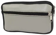 Etui na dokumenty i karty - Skórzane Etui Na Telefon Płaska Saszetka SZARY/CZARNY Na Pasek Z Suwakiem Polska Galanteria (PL) Na Smartfona 17,5 x 10,5 [cm] - miniaturka - grafika 1