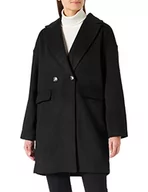 Płaszcze damskie - bestseller a/s Damski płaszcz VMKENDALL Coat BOOS, czarny/szczegóły: solidny, S - miniaturka - grafika 1