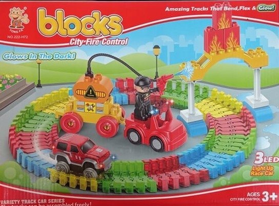 Klocki Blocks Straż Układanie Trasy Dla Pojazdu Straż Pożarna