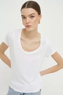 Koszulki sportowe damskie - Superdry t-shirt damski kolor biały - grafika 1