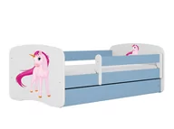 Łóżka dla dzieci i młodzieży - Łóżko dla dziecka, barierka, Babydreams, jednorożec, niebieskie - miniaturka - grafika 1