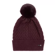 Czapki damskie - Damska czapka o splocie w jodełkę - miniaturka - grafika 1