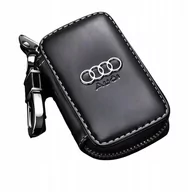 Etui na klucze - SKÓRZANE ETUI na klucze AUDI logo KLUCZYK samochodowy ELEGANCKI brelok - miniaturka - grafika 1