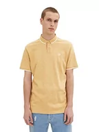 Koszulki męskie - TOM TAILOR Denim Męska koszulka polo, 32089-Brown White Minimal Print, M 1037034, 32089 - Brown White Minimalny nadruk, M - miniaturka - grafika 1