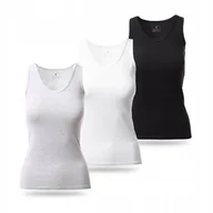 Koszulki i topy damskie - Top damski bawełniany na lato 3 sztuki ramiączka wielokolorowe L - miniaturka - grafika 1