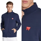 Bluzy męskie - Wrangler FUNNEL ZIP Navy REGULAR FIT GRANATOWA ROZPINANA BLUZA Z LOGO XXL - miniaturka - grafika 1