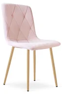 Krzesła - Jasnoróżowe welurowe krzesło pikowane D6-T65 - miniaturka - grafika 1