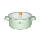 Garnki - Garnek GERLACH Natur Enamel 20 cm Zielony - miniaturka - grafika 1
