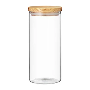 Ambition SZKLANY SŁOIK Z DREWNIANĄ POKRYWĄ 1400 ML NORDIC zakupy dla domu i biura! 37591 - Pojemniki kuchenne - miniaturka - grafika 1