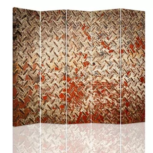 Parawan dwustronny obrotowy FEEBY, Rdza Metal Blacha 180x170 - Parawany - miniaturka - grafika 1