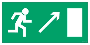 AC015 WYJŚCIE EWAKUACYJNE W PRAWO W GÓRĘ, PS - PŁYTA PCV 1MM FOTOLUMINESCENCYJNA; (300X150MM) - Systemy ekspozycyjne i znaki informacyjne - miniaturka - grafika 1