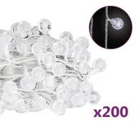 Oświetlenie świąteczne - vidaXL vidaXL Lampki świąteczne, 20 m, 200 diod LED, zimna biel, 8 funkcji - miniaturka - grafika 1