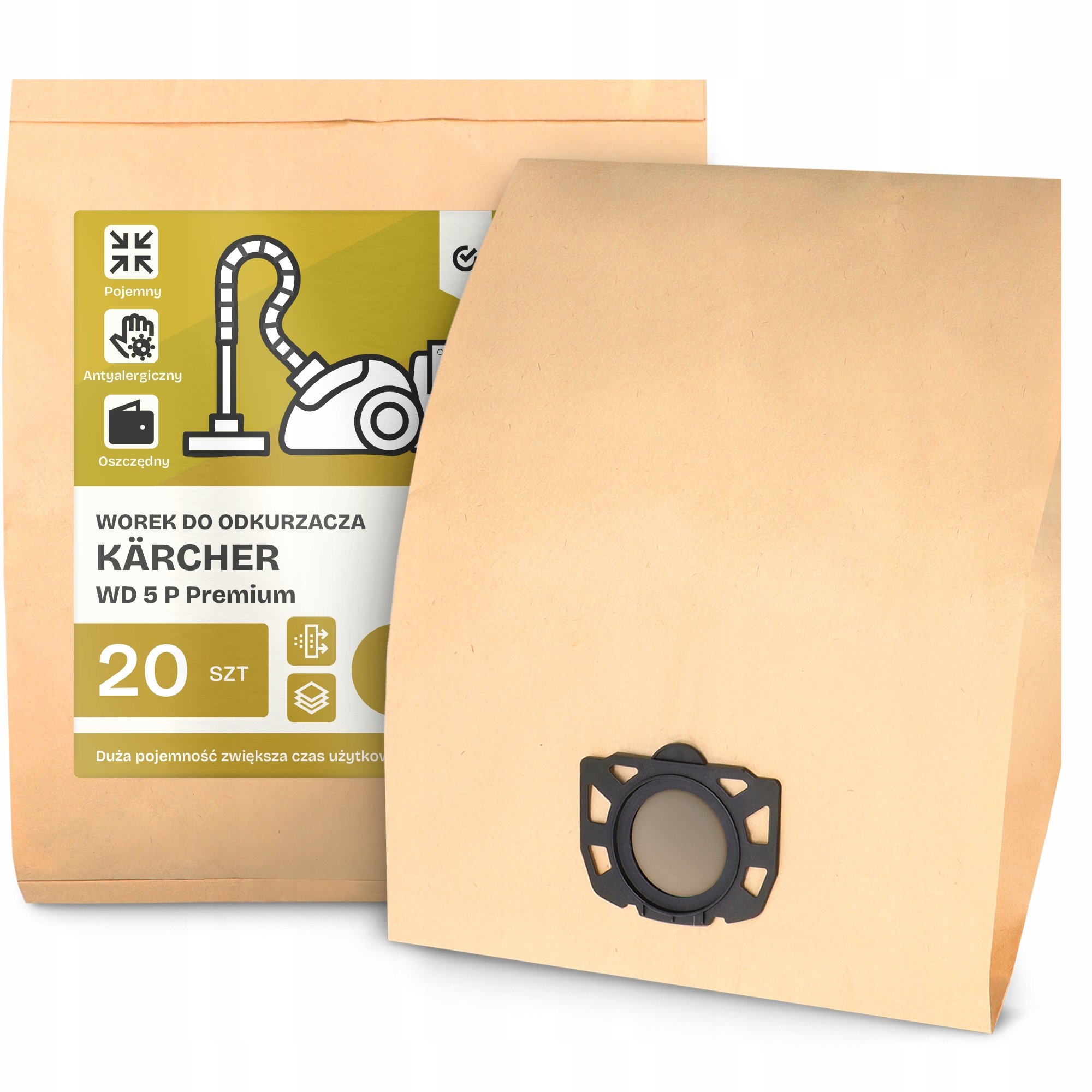 20x Worek do Odkurzacza Kärcher Wd 5 P Premium Papierowy Duży Worki 2A-W