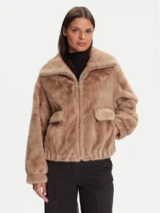 Kontatto Futro Alba GV102N Brązowy Regular Fit - Płaszcze damskie - miniaturka - grafika 1