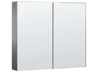 Szafki łazienkowe - Szafka łazienkowa wisząca z lustrem 80 x 70 cm czarna NAVARRA - miniaturka - grafika 1