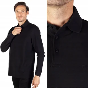 Wrangler REFINED POLO RealBlack REGULAR CZARNE POLO POLÓWKA DŁUGI RĘKAW XL - Koszulki męskie - miniaturka - grafika 1