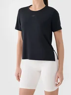 Koszulki sportowe damskie - 4F Koszulka sportowa w kolorze czarnym - miniaturka - grafika 1