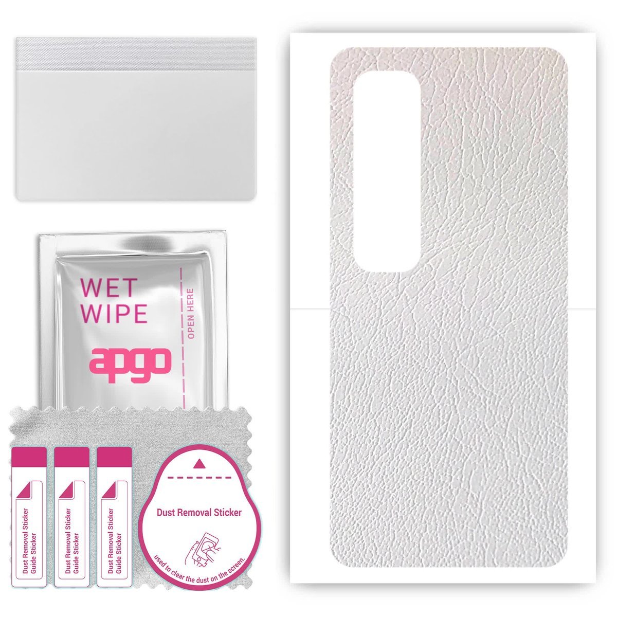 Folia naklejka skórka strukturalna na TYŁ do Xiaomi Mi 10 Ultra - Skóra Biała - apgo SKINS