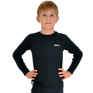 Odzież sportowa dziecięca - Juniorska koszulka termoaktywna z długim rękawem Ice-Q Smart Kid Black - grafika 1