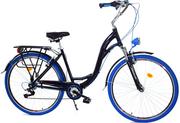 Rowery - Dallas Bike City Alu 28 cali Damski Czarny z niebieskim - miniaturka - grafika 1