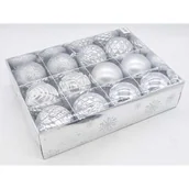 Bombki - Bombki plastikowe 8 cm srebrne 12 szt. - miniaturka - grafika 1