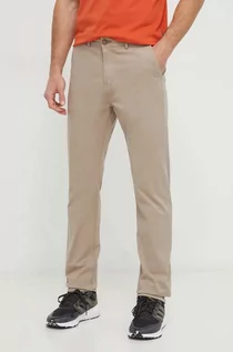 Spodnie męskie - Napapijri spodnie męskie kolor beżowy proste - grafika 1