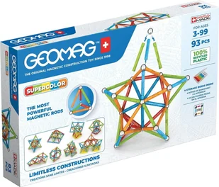 Klocki magnetyczne GEOMAG Supercolor recycled 93 el. - Klocki - miniaturka - grafika 1