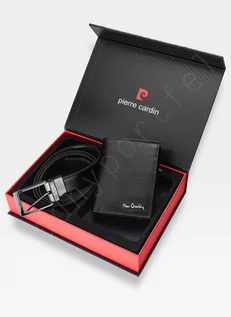 Portfele - Zestaw Prezentowy Pierre Cardin Pasek i Portfel z ochroną RFID w eleganckim pudełku na prezent 326 - grafika 1
