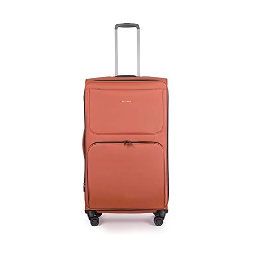 Stratic Bendigo Light + walizka z miękką obudową, walizka podróżna na kółkach, duża, zamek TSA, 4 rolki, możliwość rozszerzenia, rozmiar L, Rosso Clay, Rosso Clay, L, L Długi