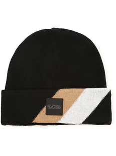 Hugo Boss Kids Czapka beanie w kolorze czarnym - Czapki dla dzieci - miniaturka - grafika 1