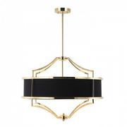 Lampy sufitowe - Orlicki Design LAMPA okrągła STESSO GOLD NERO M wisząca OPRAWA w stylu klasycznym abażurowa czarna złota - miniaturka - grafika 1