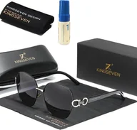 Okulary przeciwsłoneczne - Kingseven Okulary N7898 czarno-srebrne - miniaturka - grafika 1