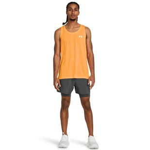 Męskie spodenki do biegania Under Armour UA Launch 5'' 2-in-1 Short - szare - UNDER ARMOUR - Spodnie sportowe męskie - miniaturka - grafika 1