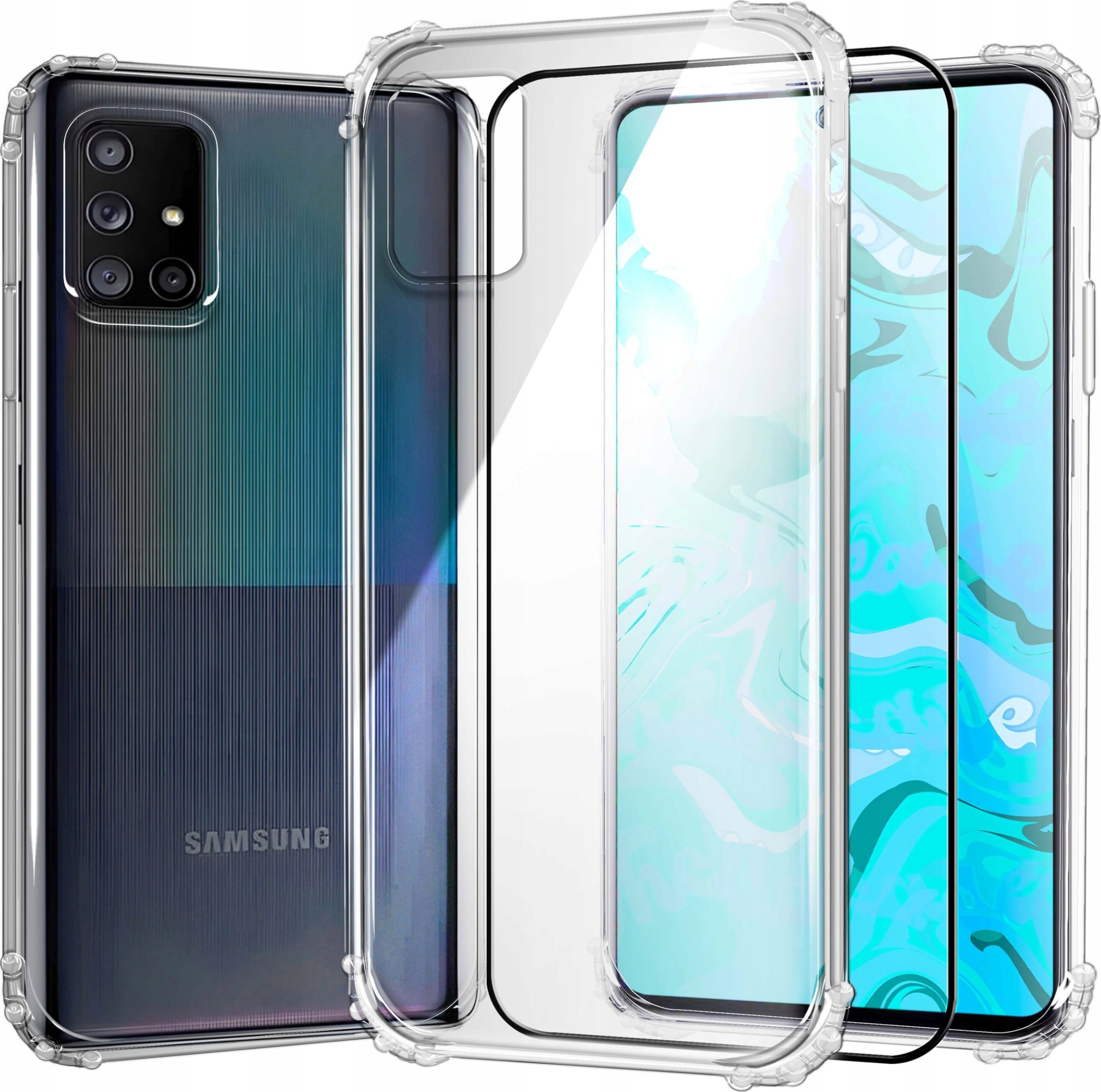 Hello Case ETUI PANCERNE DO SAMSUNG GALAXY A71 CASE SILIKON GUMOWE SLIM SHOCK SZKŁO