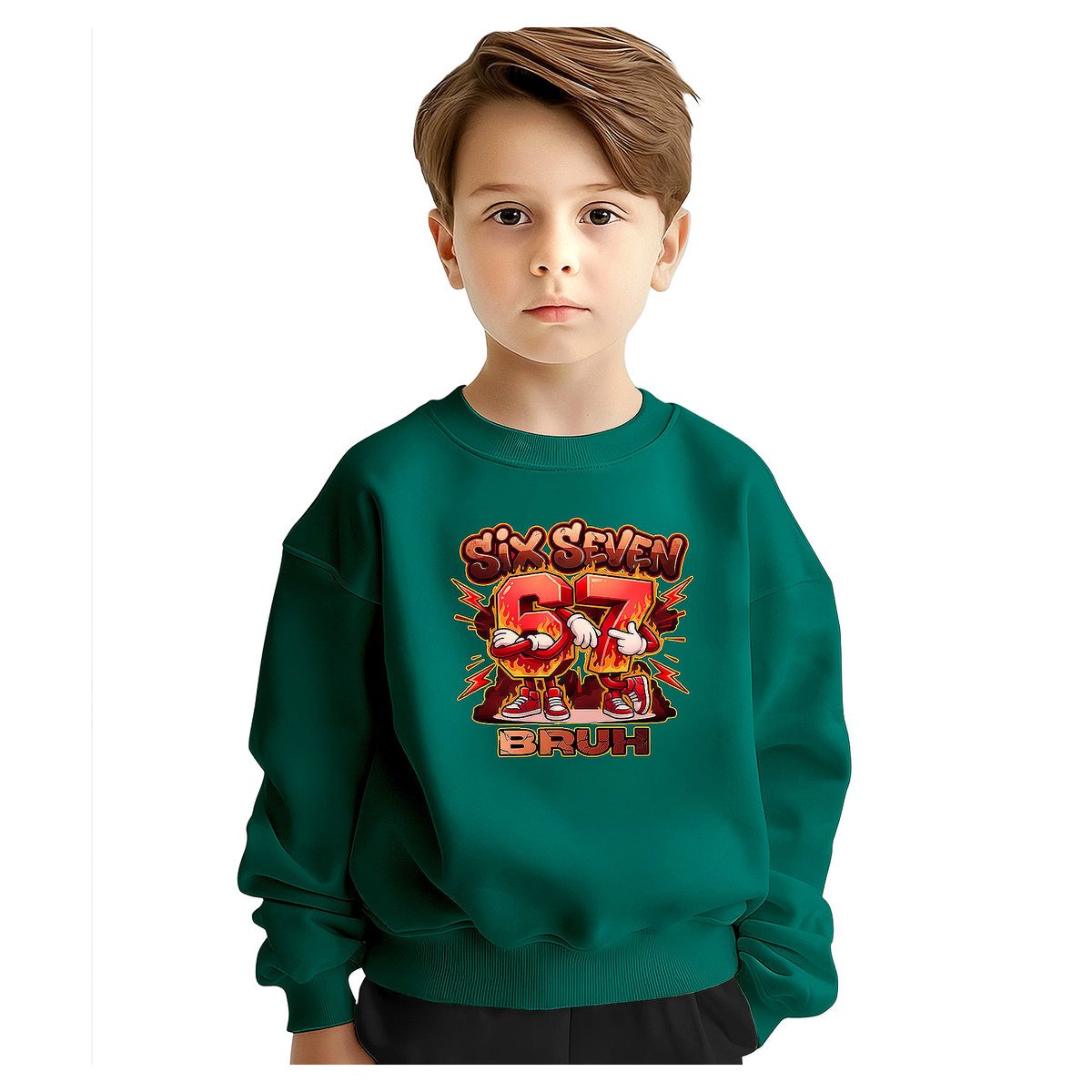 BLUZA DZIECIĘCA 67 SIX SEVEN VIRAL BRUH 122-128 DLA CHŁOPCA DZIEWCZYNKI