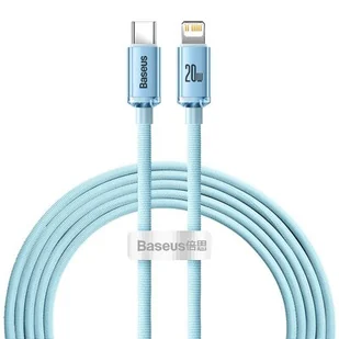 Baseus Crystal Shine Series kabel USB Typ C - Lightning szybkie ładowanie Power Delivery 20W 2m niebieski CAJY001403 - Kable USB - miniaturka - grafika 1