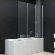 Kabiny prysznicowe - vidaXL Składana kabina prysznicowa, 3 panele, ESG, 130 x 138 cm - miniaturka - grafika 1