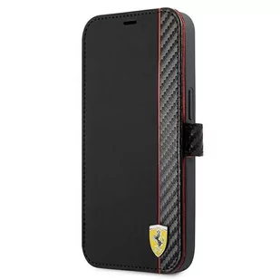 Ferrari FESAXFLBKP13SBK iPhone 13 mini 5,4" czarny/black book On Track Carbon Stripe - Etui i futerały do telefonów - miniaturka - grafika 1