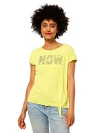 Koszulki i topy damskie - Street One Damska koszulka z cekinami A318037, Merry Yellow, 44 - miniaturka - grafika 1