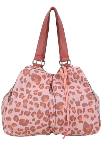 Fritzi Donny Shopper Leo Brick Canvas torebka damska Shopper Festival City wegańska mieszanka bawełny Leoprint pleciona zawieszka zapięcie magnetyczne 32 x 43 x 15 cm, różowa