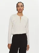 Bluzki damskie - Calvin Klein Bluzka K20K207650 Écru Regular Fit - miniaturka - grafika 1